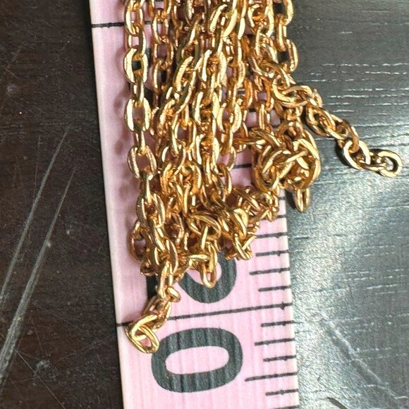 Whimsy Art Deco Revival Pendant Necklace Long Tassel Chain Retro Vibe Grannycore - Picture 6 of 7